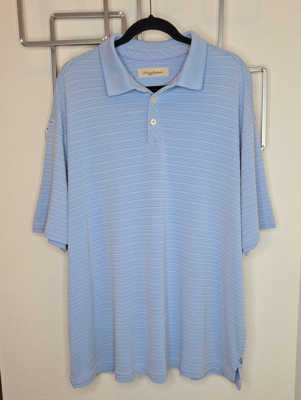 Tommy Bahama Polo Short Sleeve Shirt Light Blue Marlin Modal Men's XXL